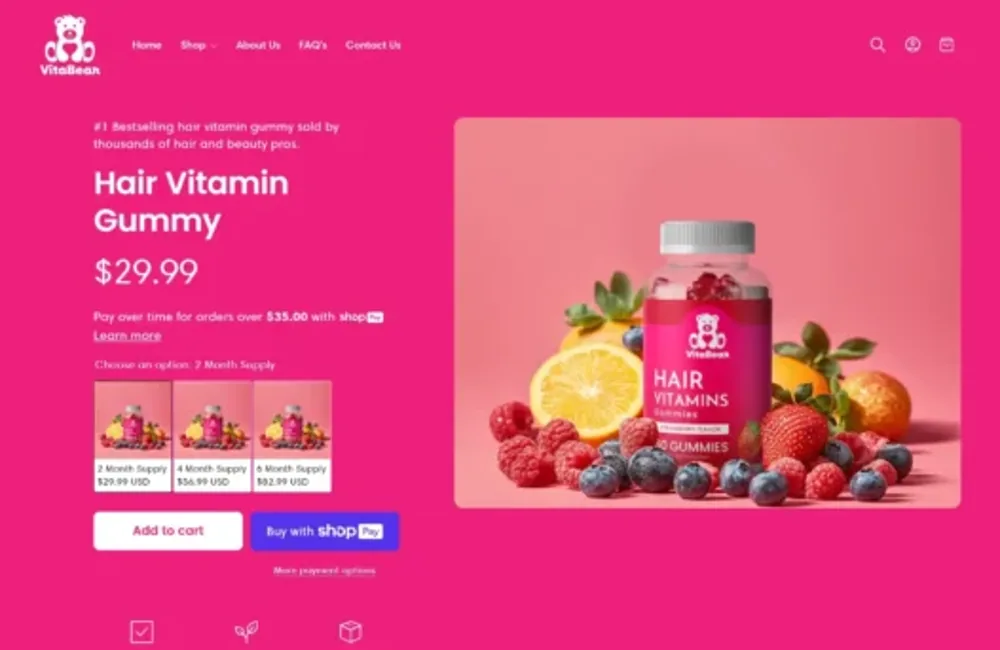 Shopify Website design published by Pixel Hover